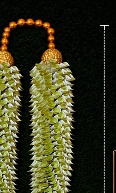 Green notes garland pair